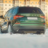 Имитация насадок глушителя SPACE GRAY (серый глянец) для Skoda Kodiaq (2016-н.в.) купить недорого с доставкой в Брянск