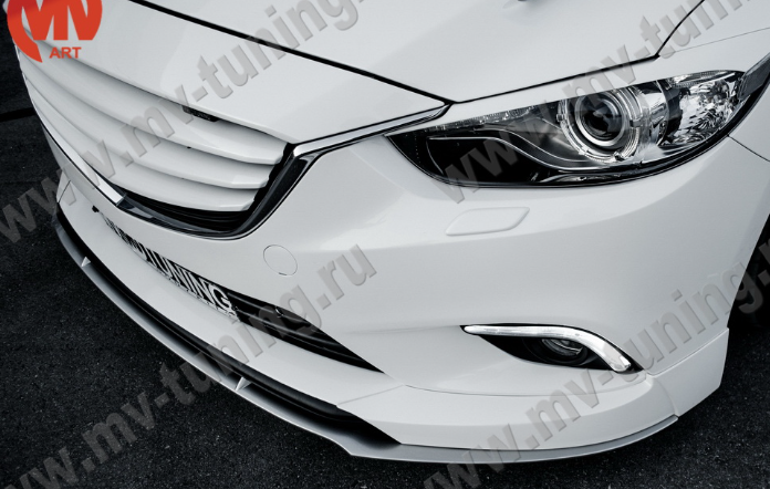 Сплиттер переднего бампера под клыки № 1 "SkyActivSport" для Mazda 6 (2013-н.в.) купить недорого с доставкой в Брянск