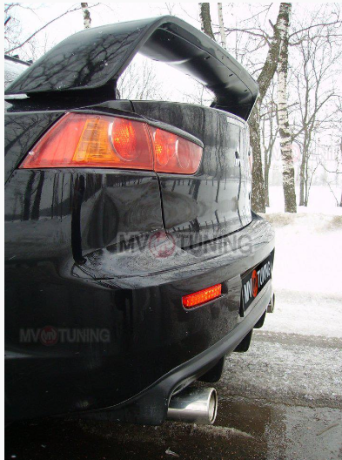 Накладка (юбка) заднего бампера "EVO" var №1 для Mitsubishi Lancer X (2007-2016) купить недорого с доставкой в Брянск
