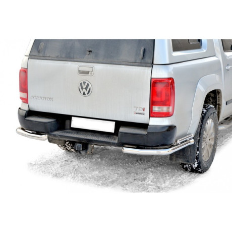 Защита заднего бампера «Уголки двойные» (d63,5) для Volkswagen Amarok (2010-2016)(Нерж. Сталь) купить недорого с доставкой в Брянск