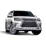 Защита переднего бампера двойная с пластинами d63/63мм (НПС) LEXUS 450D (2015-н.в.) купить недорого с доставкой в Брянск